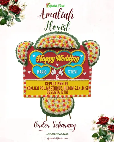 Karangan Papan Bunga Pernikahan di Simandraolo